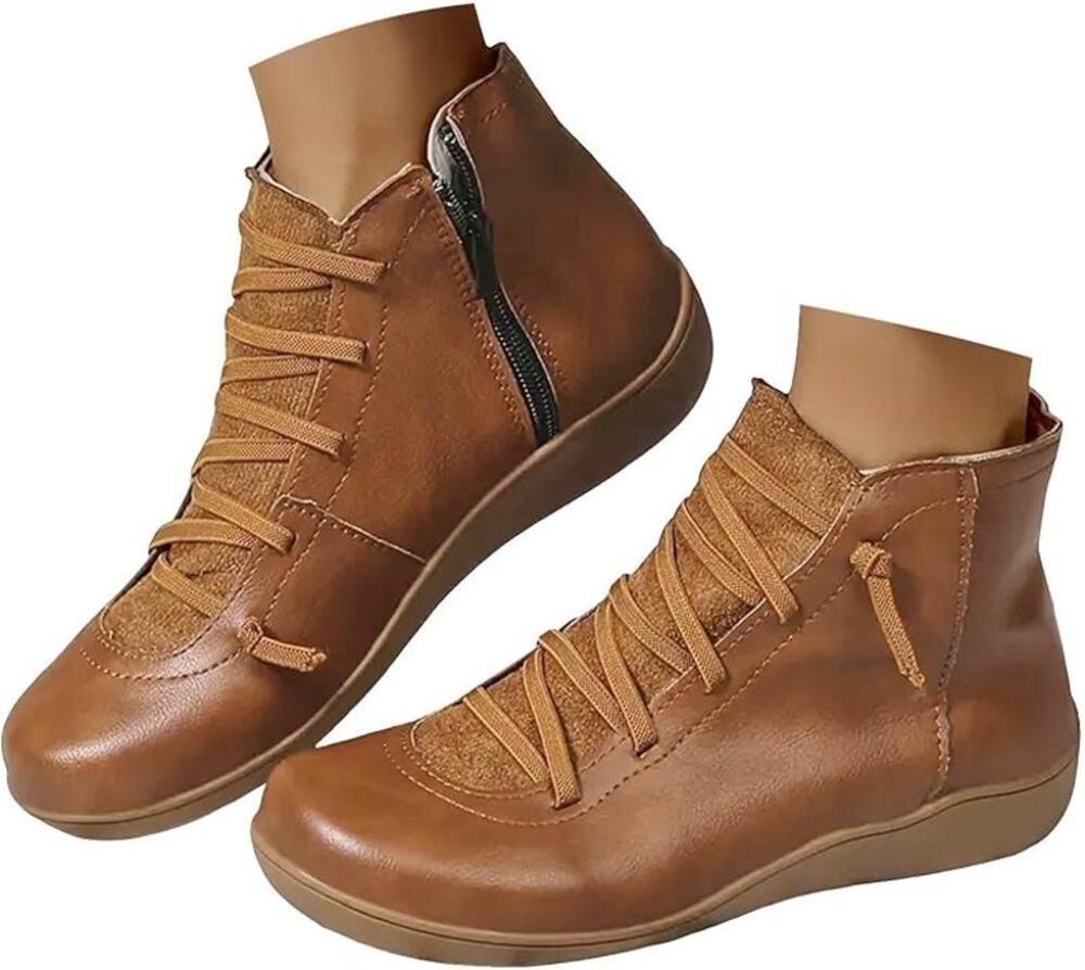 Ankle Boots Round Toe Casual Comfortable Lightweight Side Zipper Size 9US /40CN
